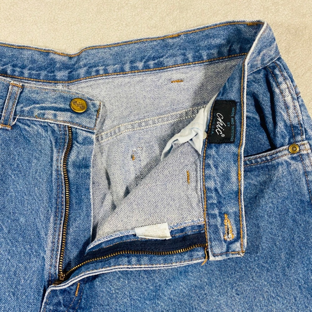 Vintage Chic Tapered Leg Jeans Womens 22W Blue Vintage High Rise Made in USA - Picture 11 of 16